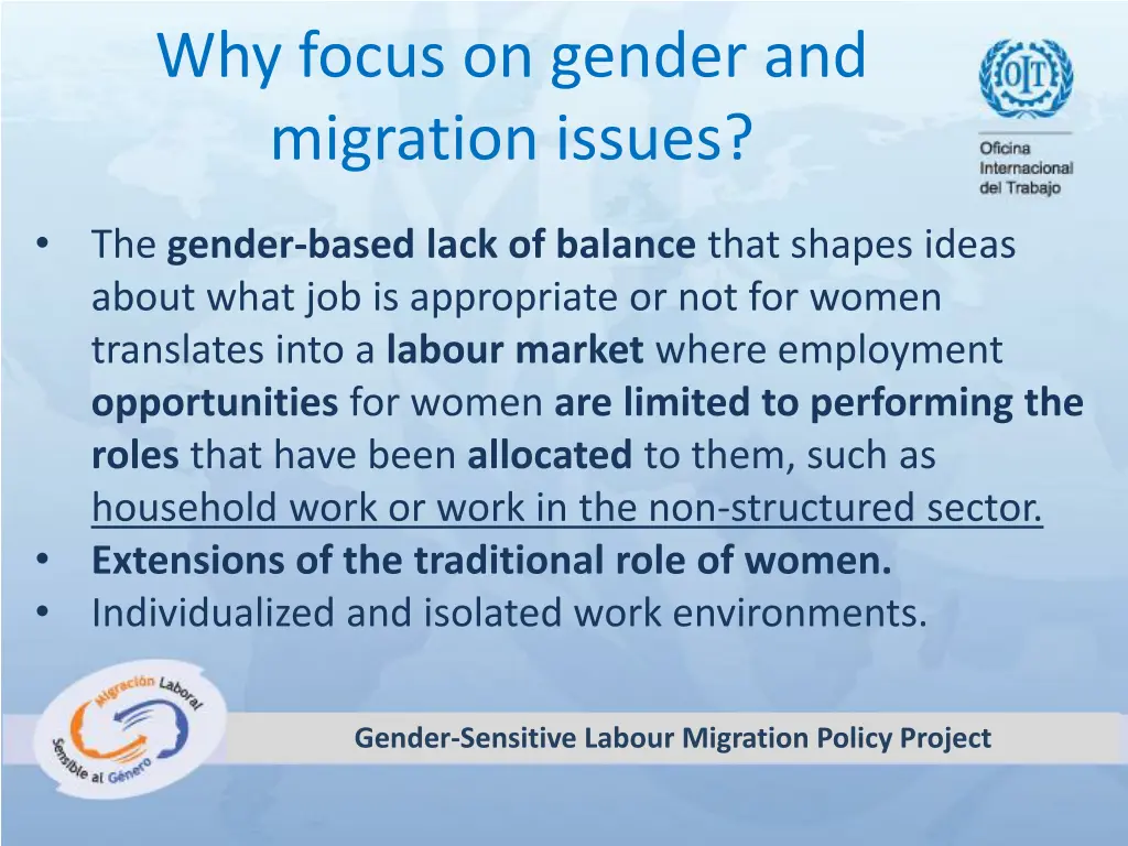 why focus on gender and migration issues 1