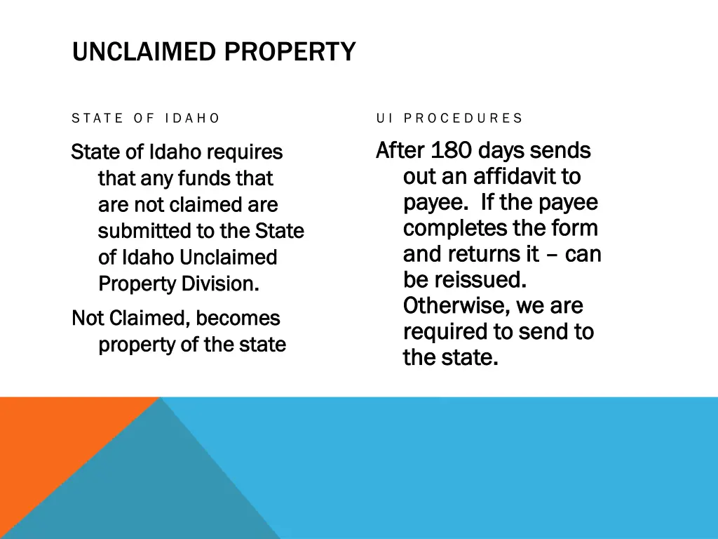 unclaimed property