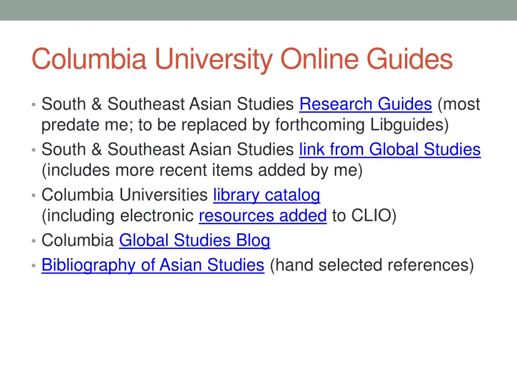 columbia university online guides