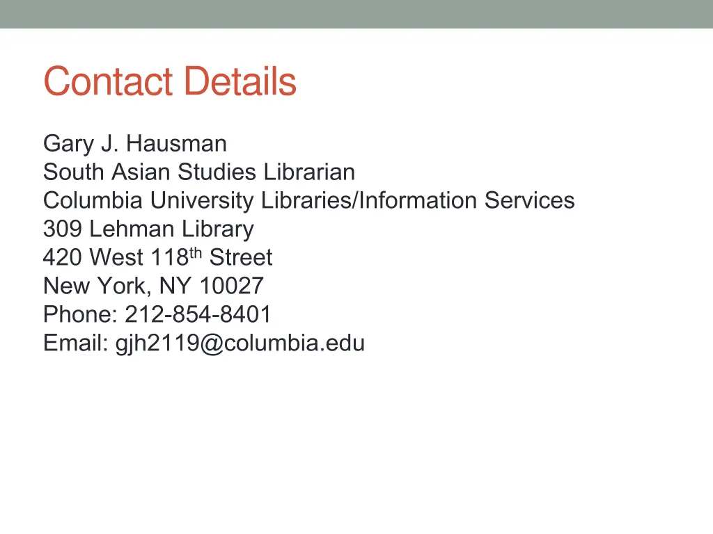 contact details
