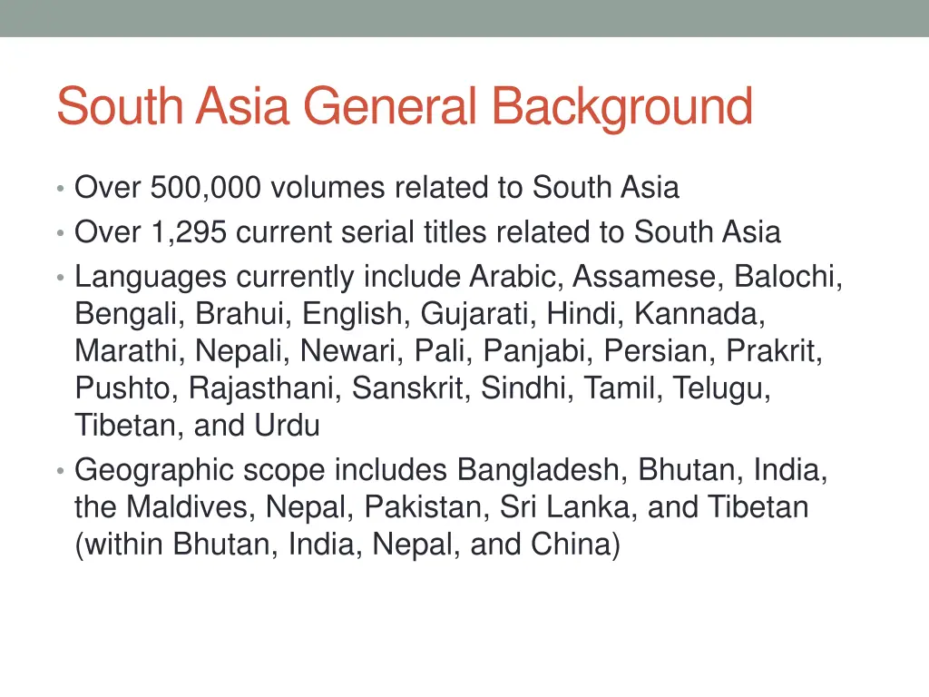 south asia general background