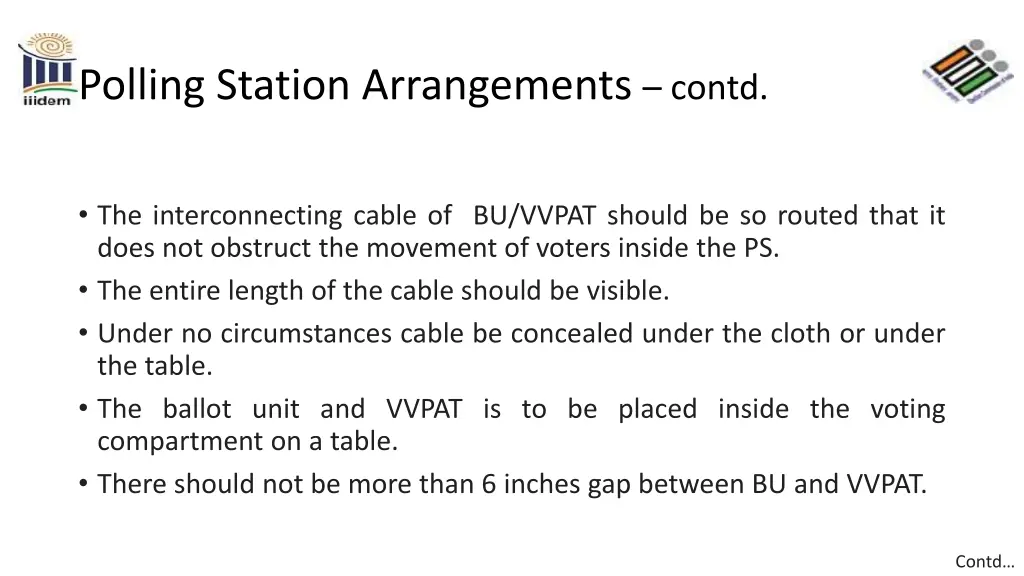 polling station arrangements contd 1