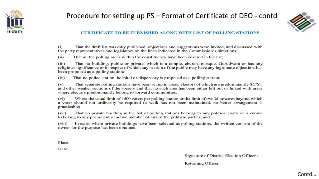 procedure for setting up ps format of certificate