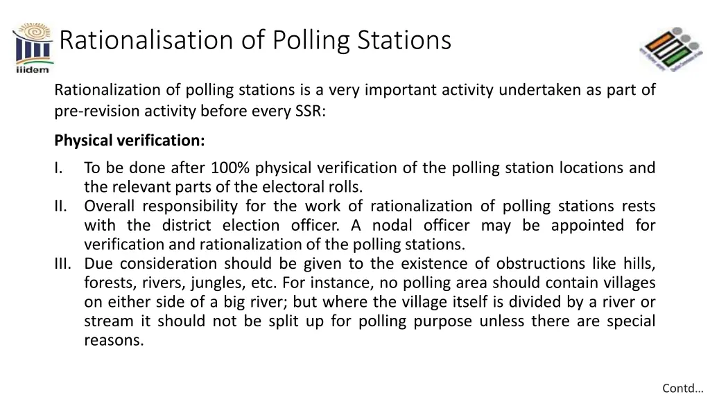 rationalisation of polling stations