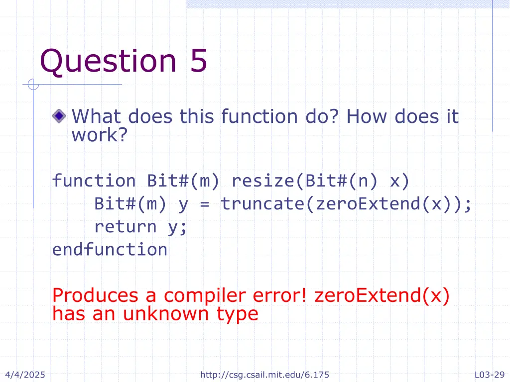 question 5