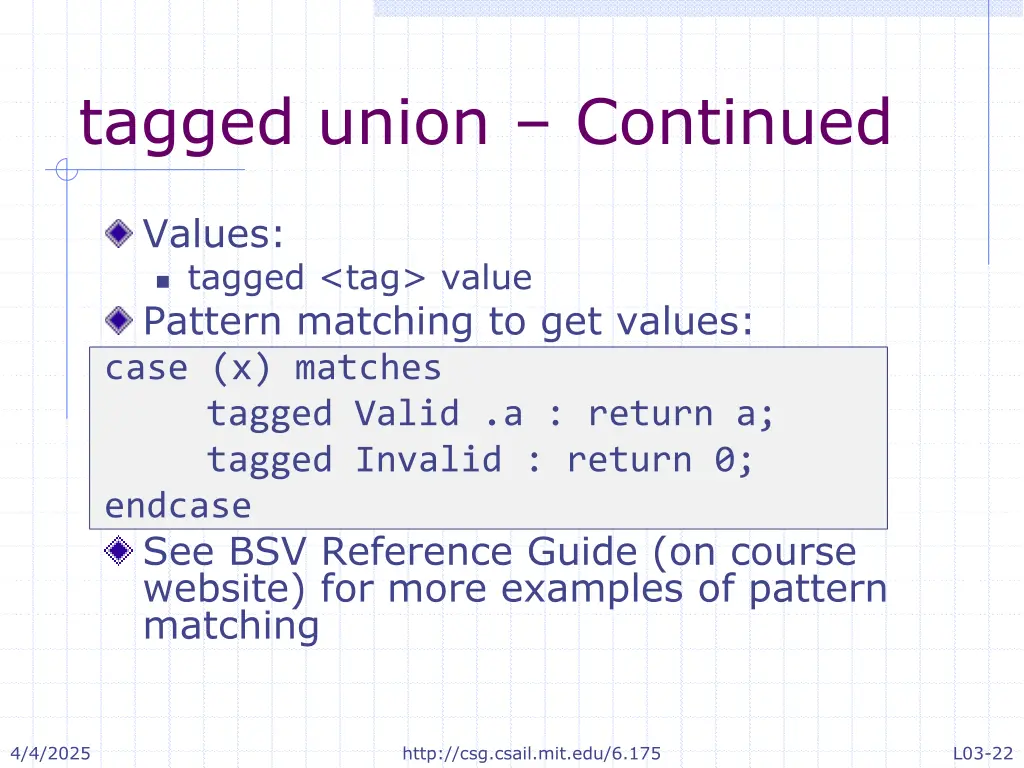 tagged union continued