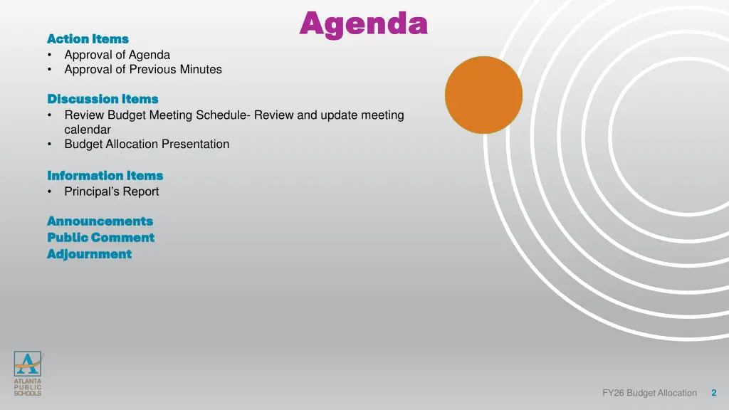 agenda agenda