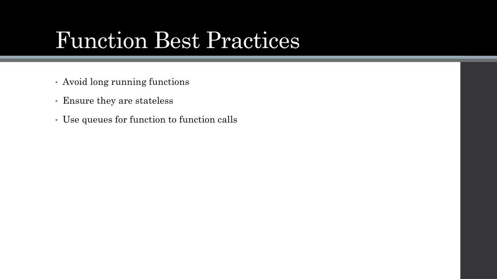 function best practices
