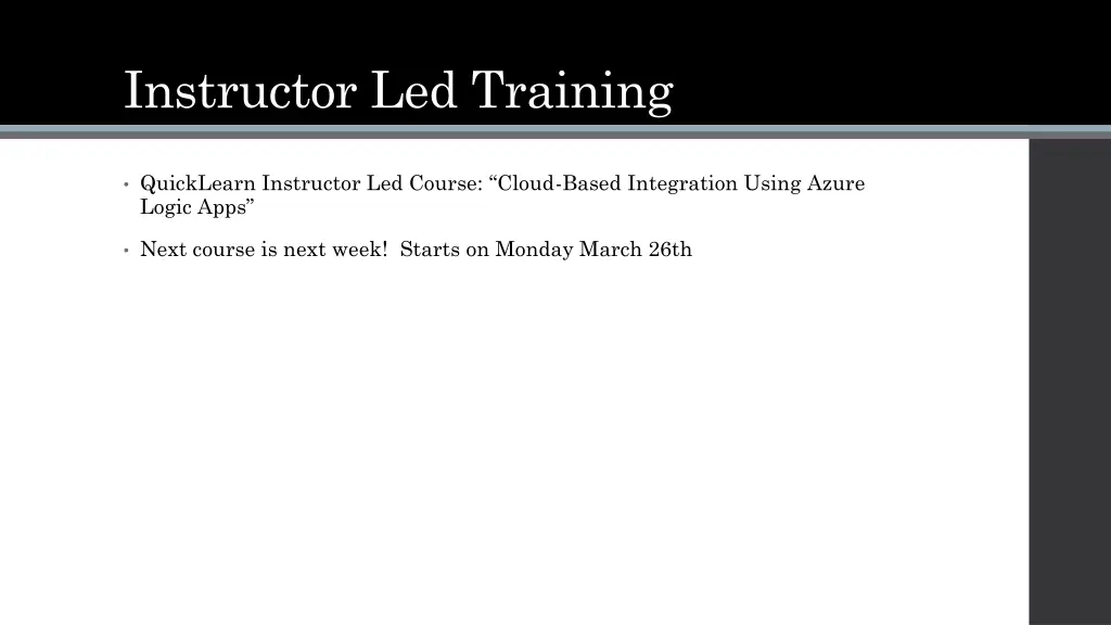 instructor led training
