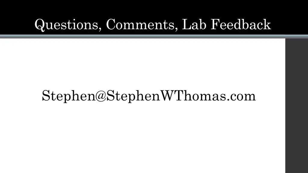 questions comments lab feedback