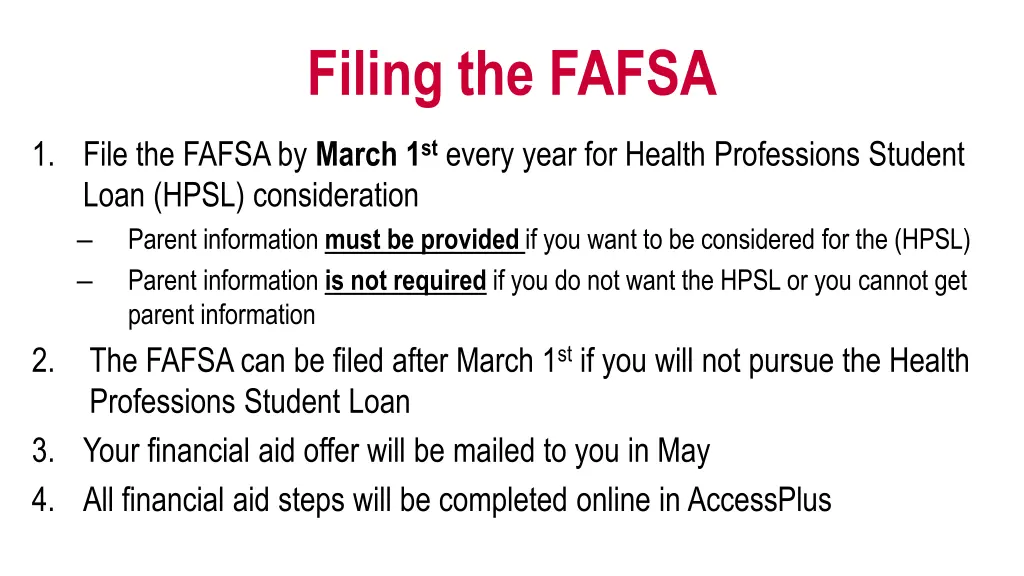 filing the fafsa