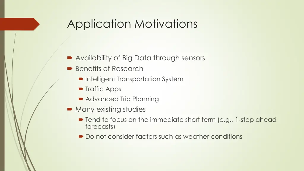 application motivations