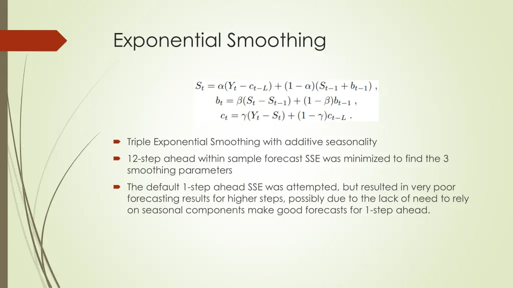 exponential smoothing