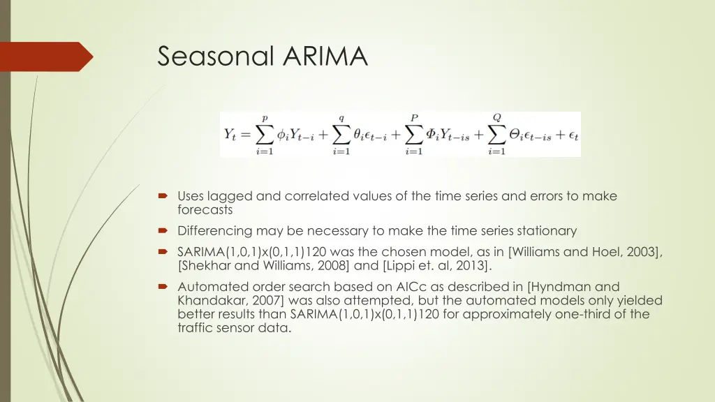 seasonal arima