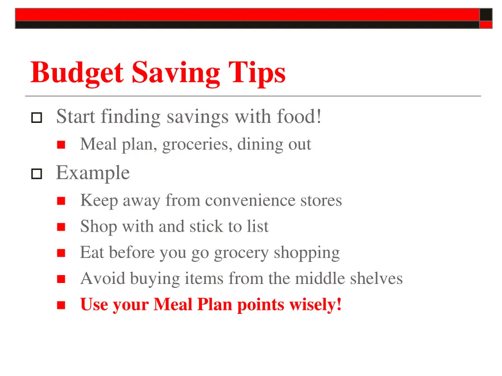 budget saving tips
