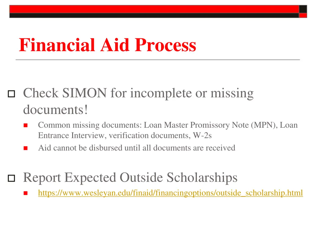 financial aid process