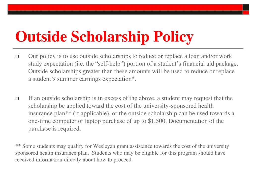 outside scholarship policy