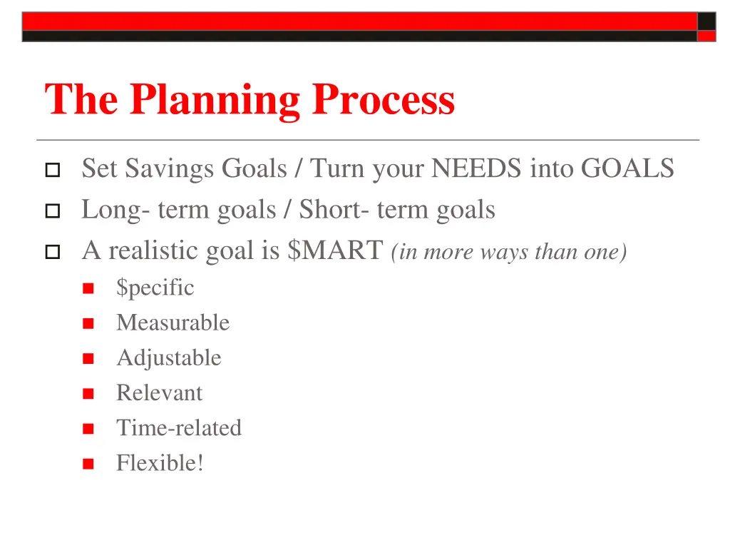 the planning process