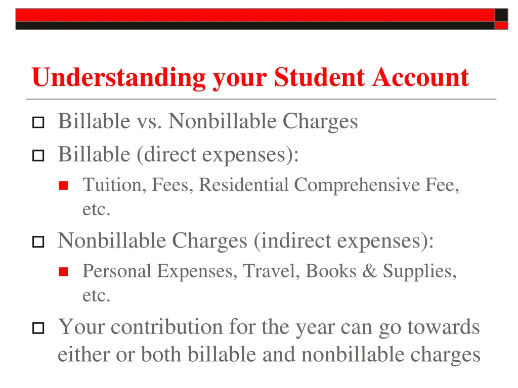 understanding your student account