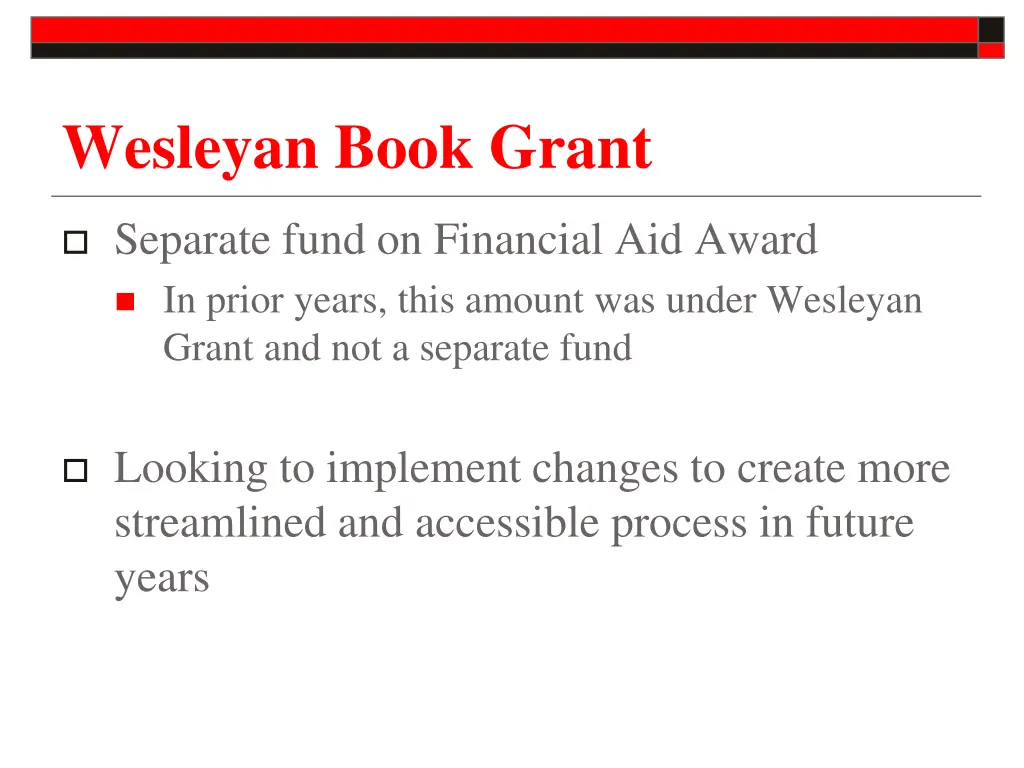 wesleyan book grant