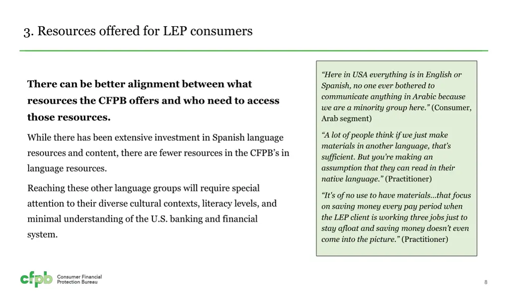 3 resources offered for lep consumers