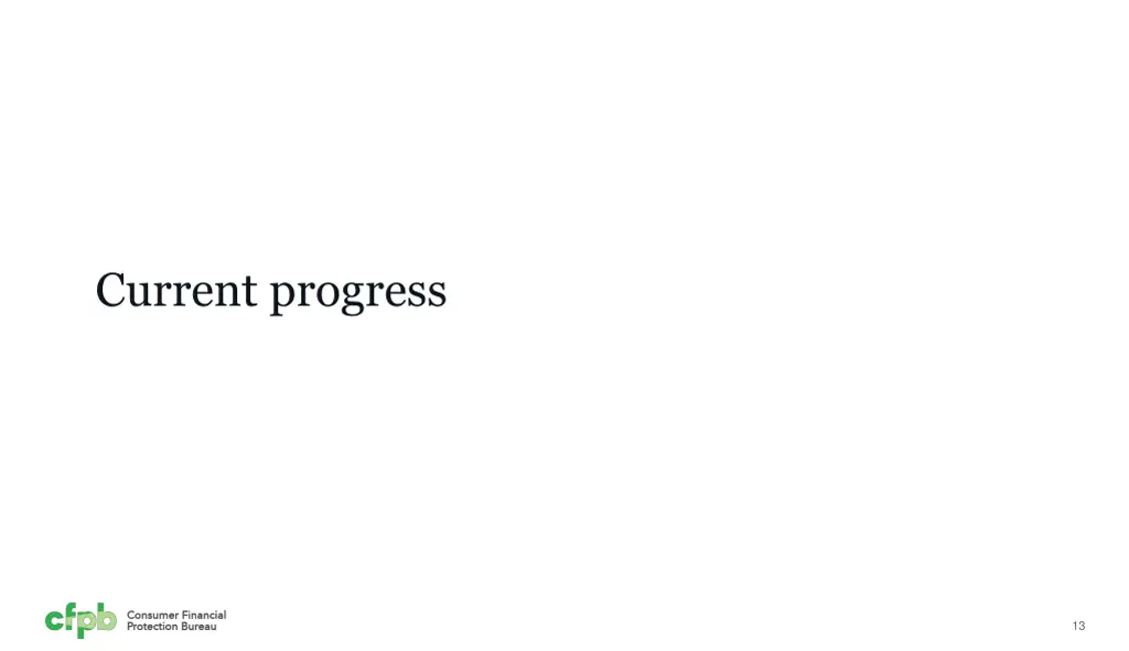 current progress