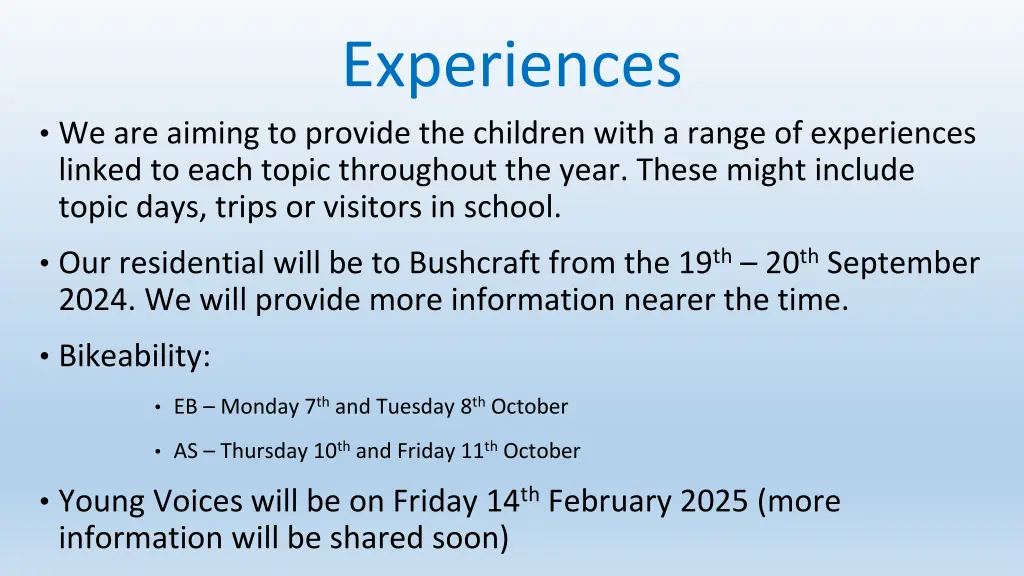 experiences