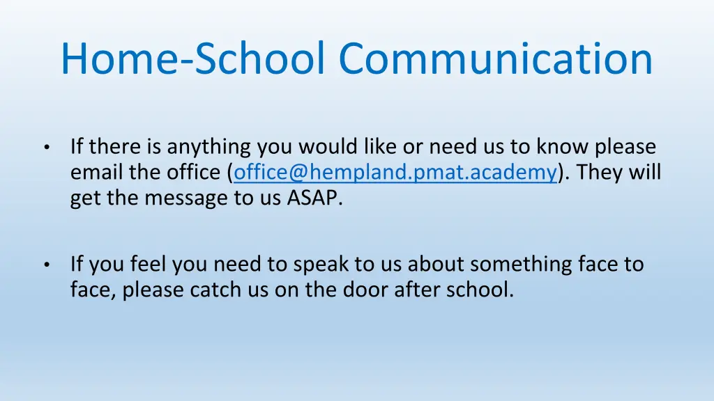 home school communication