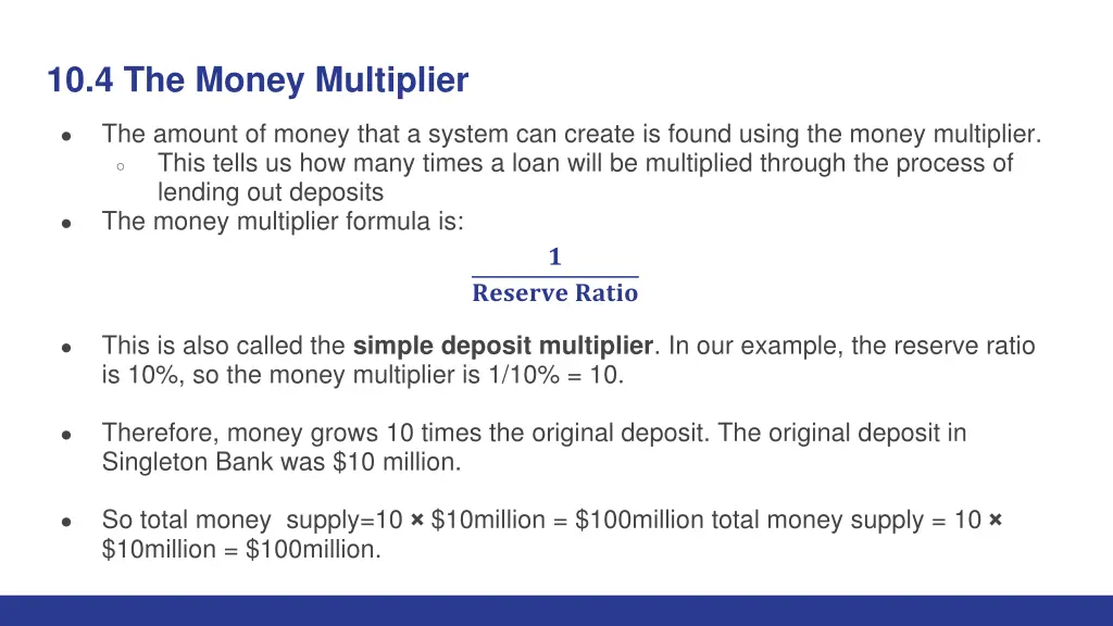 10 4 the money multiplier