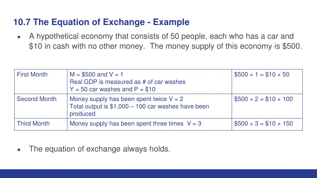 10 7 the equation of exchange example