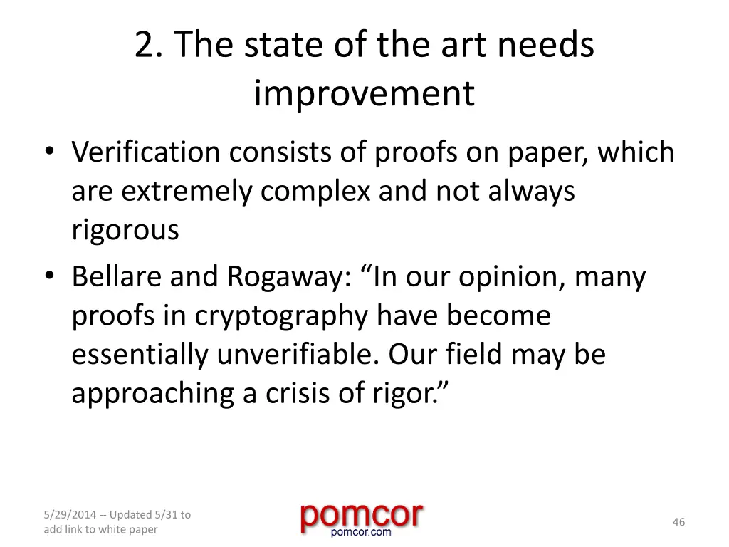 2 the state of the art needs improvement