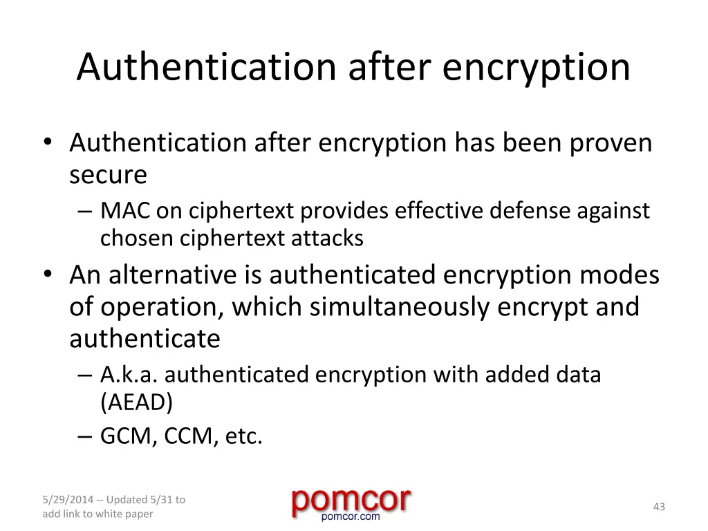 authentication after encryption