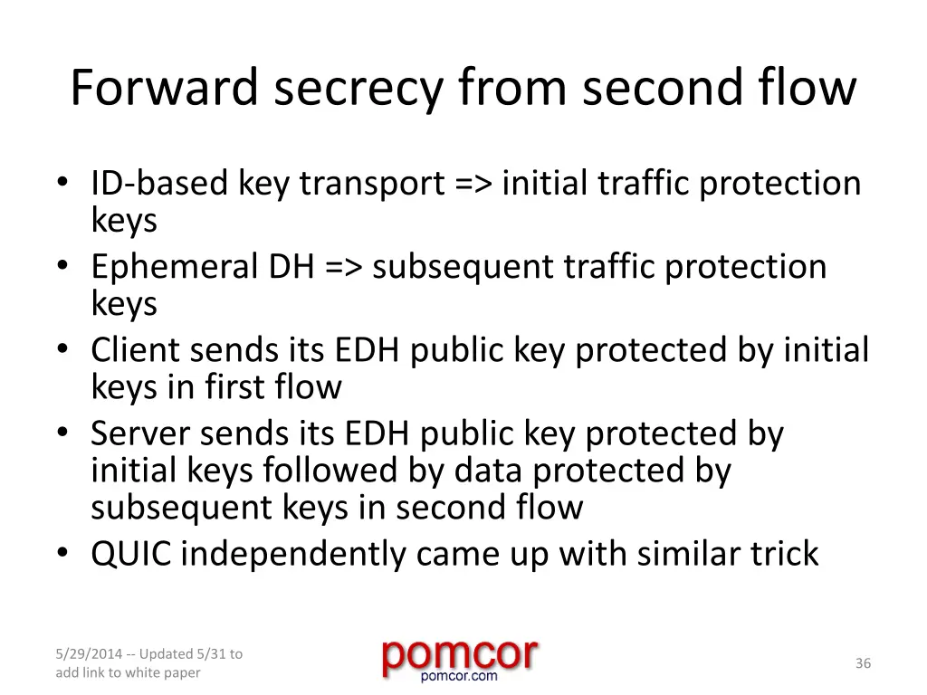 forward secrecy from second flow