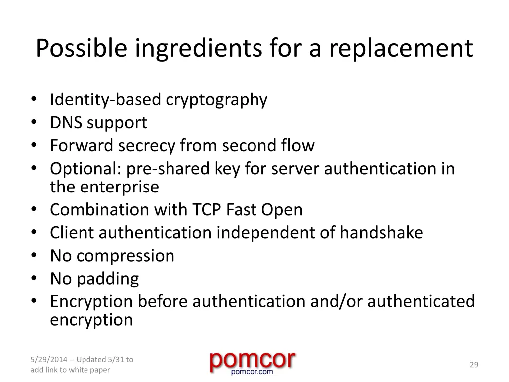 possible ingredients for a replacement