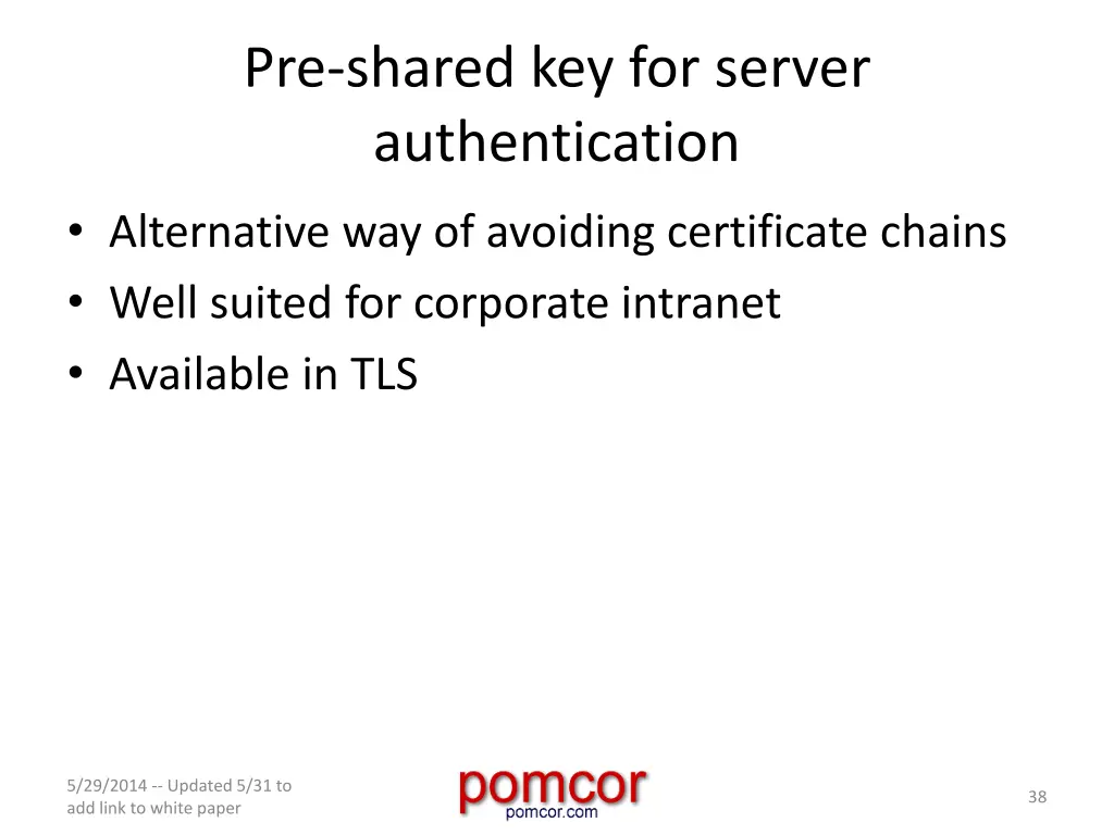 pre shared key for server authentication