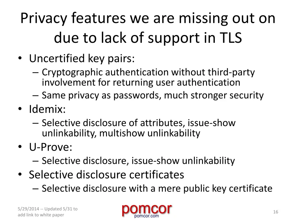 privacy features we are missing