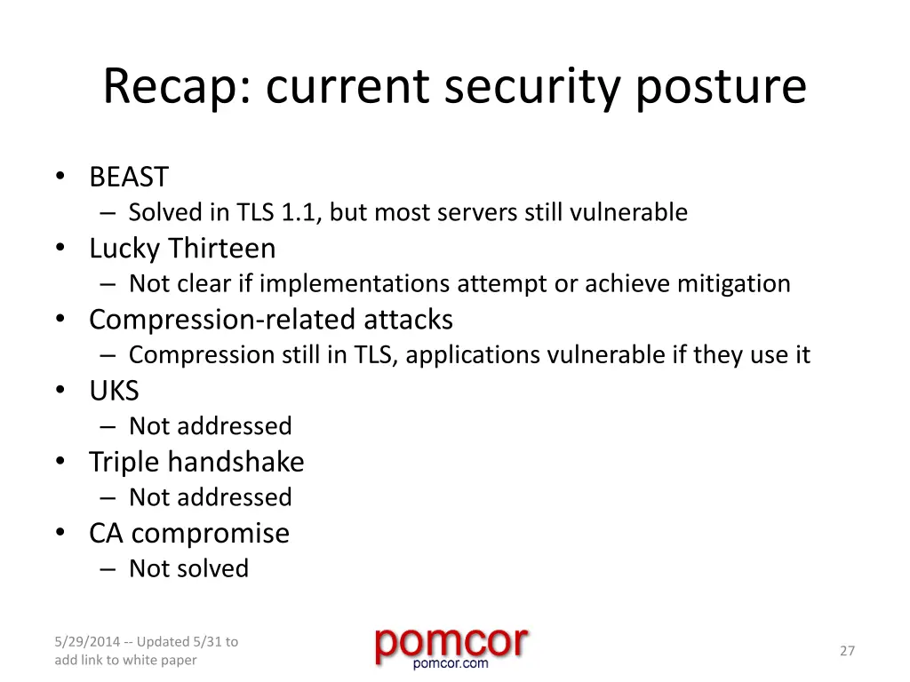 recap current security posture