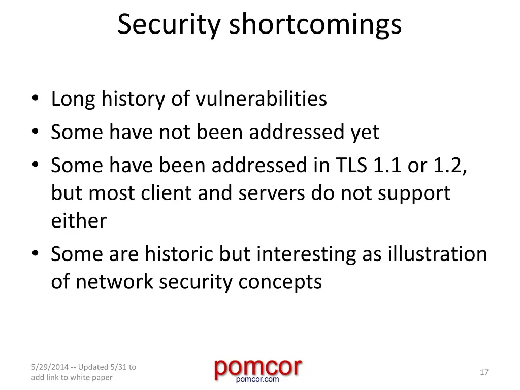 security shortcomings