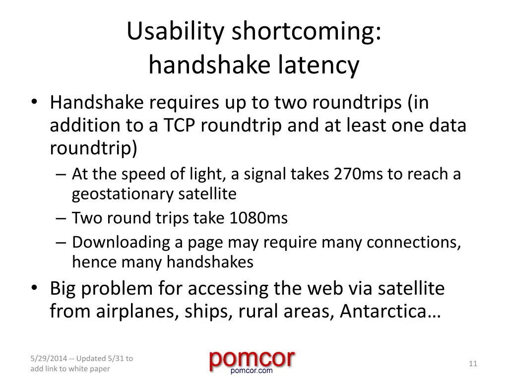 usability shortcoming handshake latency handshake