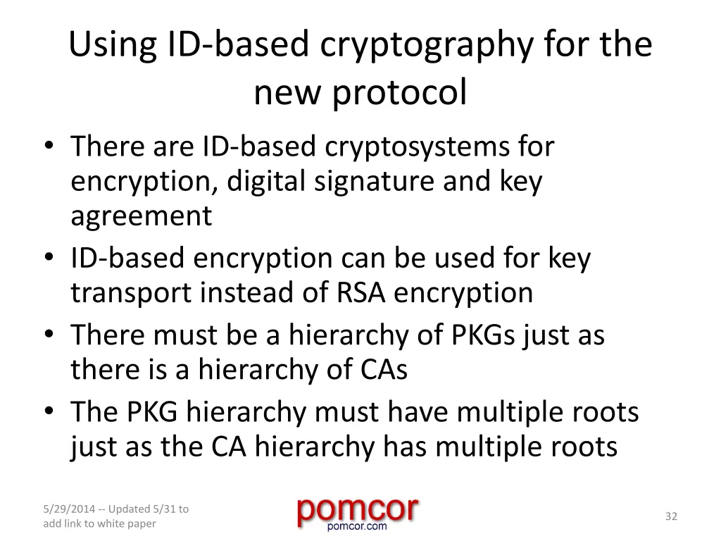 using id based cryptography for the new protocol