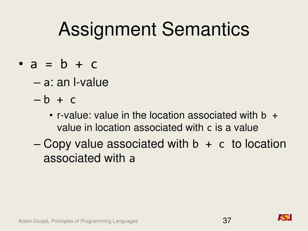 assignment semantics 5