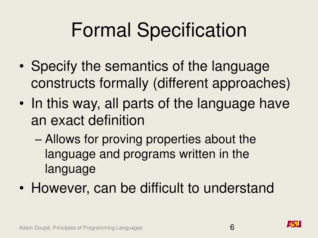 formal specification