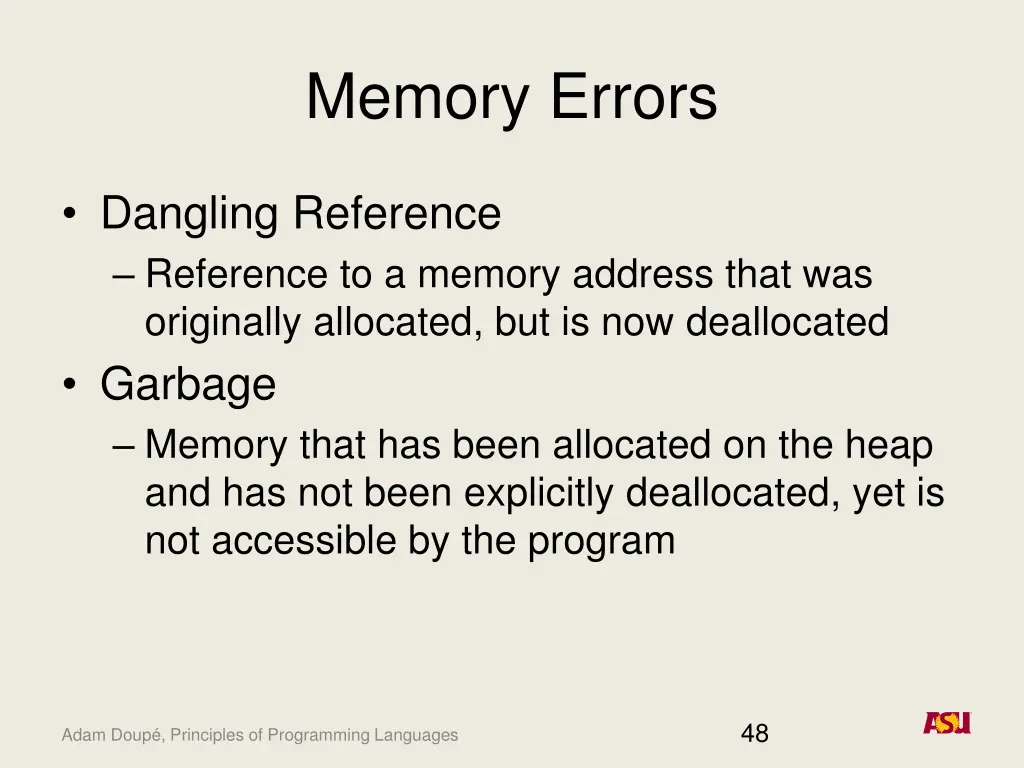 memory errors