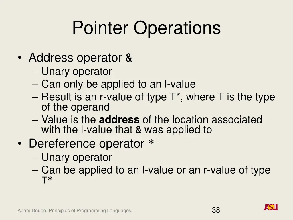 pointer operations
