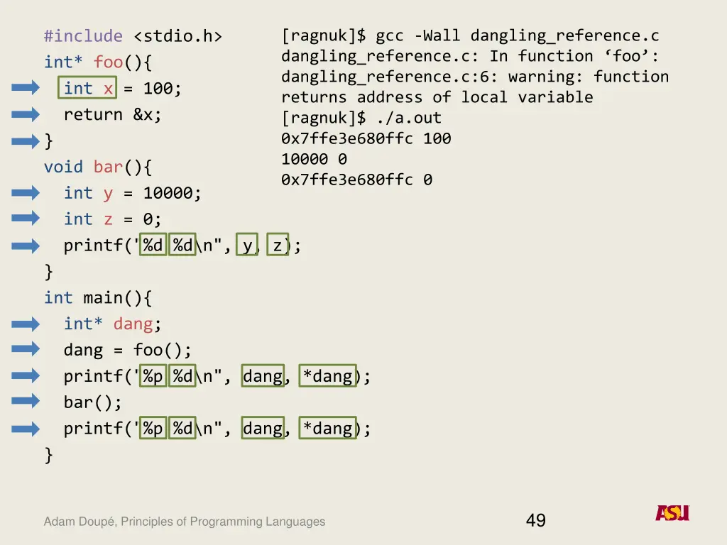 ragnuk gcc wall dangling reference c dangling
