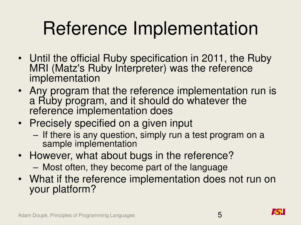 reference implementation