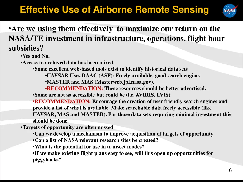 effective use of airborne remote sensing 5
