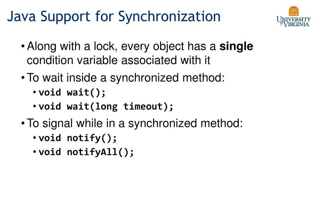 java support for synchronization 1