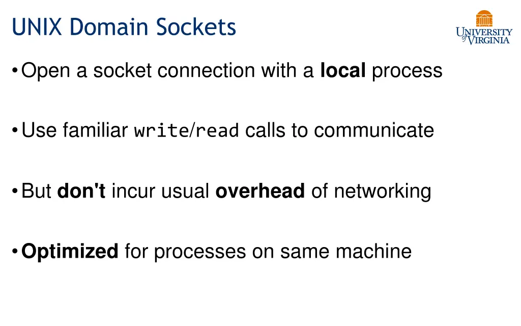 unix domain sockets