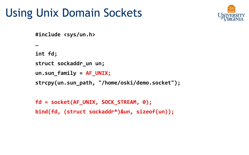 using unix domain sockets 1